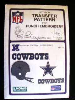 Vtg NFL Dallas Cowboys Transfer Pattern Embroidery  
