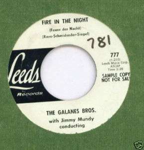 Galanes Bros 45 rpm Fire in the Night / Ting a Ling  