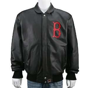  Boston Red Sox Leather Script Jacket: Sports & Outdoors