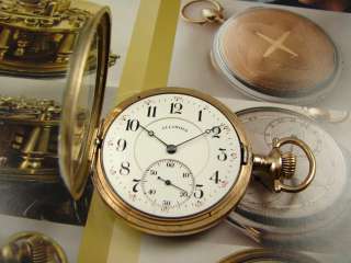 VERY RARE ANTIQUE 1917 ILLINOIS TIMEKEEPER GOLD FILLED CHASED POCKET 