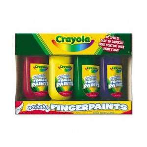  Washable Fingerpaint Pack, 4 Assorted Colors, 5 oz, 4 per 