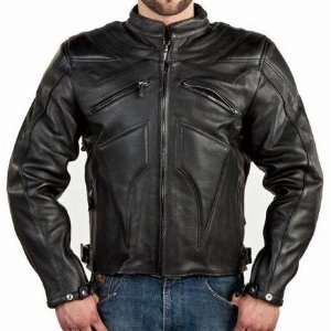  Black Vented Leather Motorcycle Racing Jackets with Armor 