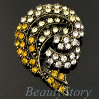 ADDL Item  antiqued rhinestone crystal flower brooch pin 