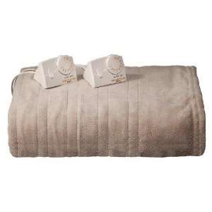  Biddeford Micro Plush Heated Blanket Taupe   Full: Home 
