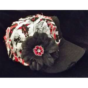  Womens Cadet Hat   THRASHED FLOWER   RAIDER (Black 