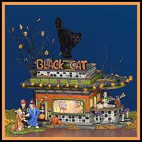 Black Cat Diner Halloween  UTube Dept. 56 D56 SV  