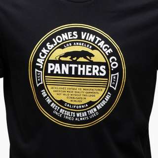 Jack & Jones Vintage   Black Machine T Shirt   Aged Print   Sizes S 