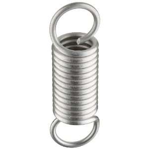 Extension Spring, 302 Stainless Steel, Inch, 1 OD, 0.135 Wire Size 