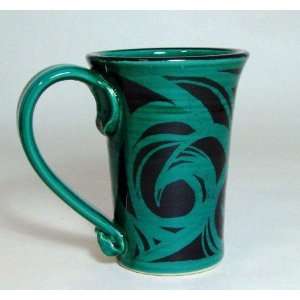  Green Celtic Latte Mug by Moonfire Pottery Kitchen 