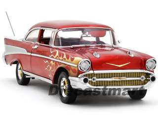 HIGHWAY 61 1:18 1957 CHEVY BEL AIR SEDAN NEW DIECAST MODEL CAR RED 