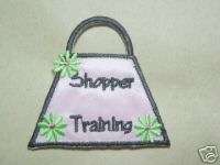 EMBROIDERED SHOPPER TRAINING BAG IRON ON APPLIQUE  