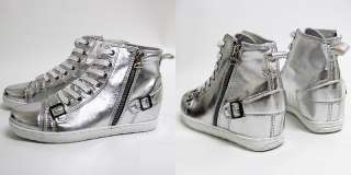   Shiny Buckle High Top Zip Sneakers Shoes US 6~10 / Wedge Boots  