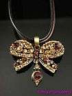RETRO COPPER CRYSTAL BUTTERFLY NECKLACE & PENDANT  