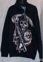 Sons of Anarchy Muted Grim REAPER Zippered HOODIE  