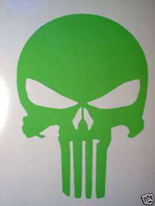 PUNISHER SKULL DECAL STICKER   LIME GREEN   AWESOME !!!  
