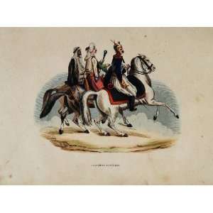  1843 Print Costume Egyptian Men Horsemen Egypt Horses 