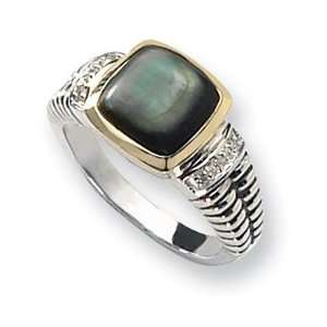   With 14k Diamond and Black MOP Ring   Size 8   JewelryWeb: Jewelry