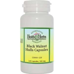 Alternative Health & Herbs Remedies Black Walnut Hulls Capsules, 120 