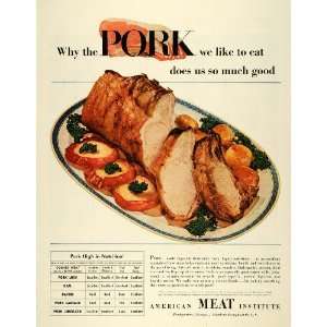  1957 Ad American Meat Institute Chicago Pork Meat Bacon 