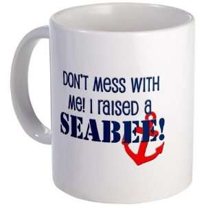 Raised a Seabee Military Mug by   Kitchen 