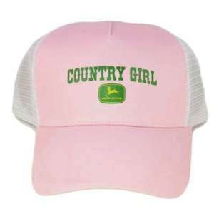 JOHN DEERE COUNTRY GIRL PINK MESH ORIGINAL HAT CAP NEW:  