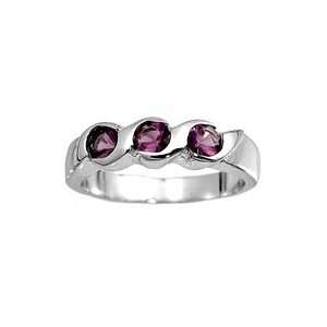    Sterling Silver CZ Amethyst baby or pinky ring Size 4 Jewelry
