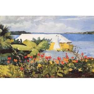   Flower Garden and Bungalow Bermuda, By Homer Winslow