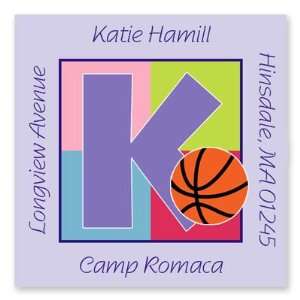   Labels/Stickers (Sporty Basketball Lilac   Camp): Home & Kitchen