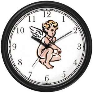   Angel Theme Wall Clock by WatchBuddy Timepieces (Slate Blue Frame
