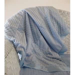  Blue Minky Dot Patchwork Blanket: Baby