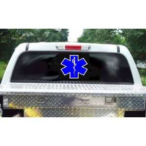 STAR OF LIFE Giant 8 2 Color (WHITE ON BLUE) Vinyl STICKER / DECAL