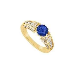   : Sapphire and Diamond Ring : 14K Yellow Gold   2.00 CT TGW: Jewelry