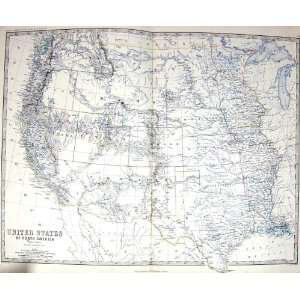  Johnston Antique Map C1860 North America Texas Mexico 