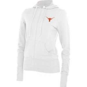 Texas Longhorns Womens White French Terry Hooded Sweatshirt:  