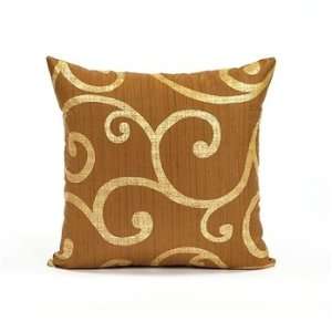  20 X20 Mustard & Gold Swirl Throw Pillow Cover: Home 