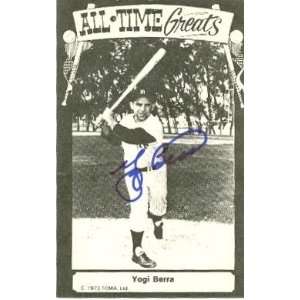 Berra autographed postcard 1973 TCMA All Time Greats (New York Yankees 