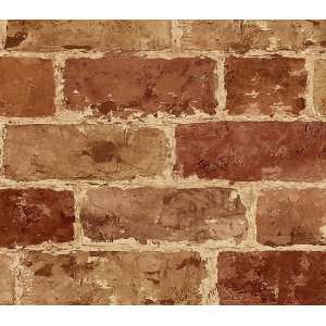Red Terra Cotta Leahs Brick Wallpaper:  Kitchen & Dining