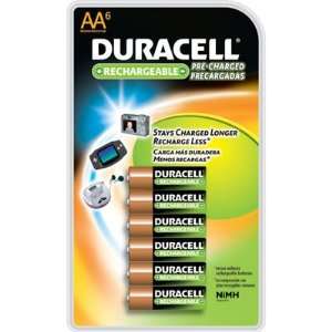  Duracell Pre Charged AA NiMH Rechargeable Batteries (6 