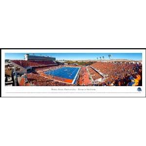 Boise State Broncos   Bronco Stadium   End Zone   Wood Mounted Poster 