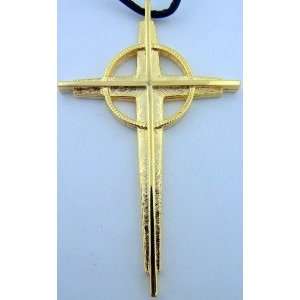    Gold Plated Pectoral Cross Religious Catholic Pendant Jewelry