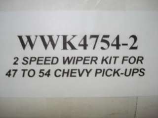 1947 1954 Chevy Pick Up Wiper Kit Specialty Power  