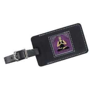  Yoga Namaste Purple Leather Luggage Tag: Office Products