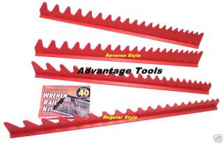 Ernst Magnetic Wrench Holders Rail Style 4 Piece Red  