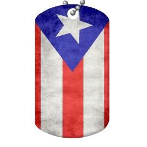  Puerto Rican Flag Dog Tag and Chain: Everything Else