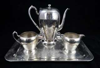   Excelsior Electro Plate Silver on Copper Set Tea Service 4pc  