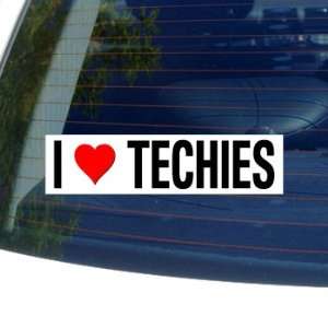  I Love Heart TECHIES   Window Bumper Sticker: Automotive