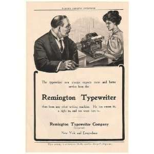  1908 Remington Typewriter Boss Lady Secretary Typing Print 