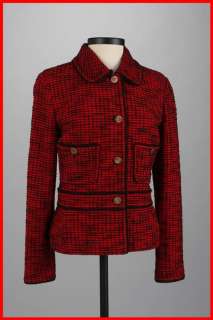 St John Black Label Novelty Knit Jacket Size 16 Red NWT  