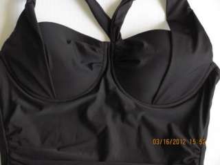 NWT MIRACLESUIT Black Underwire Maillot Swim Bathing Suit Pinup Style 