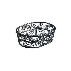   American Metalcraft 6in x 9in Black Oval Bread Basket: Home & Kitchen